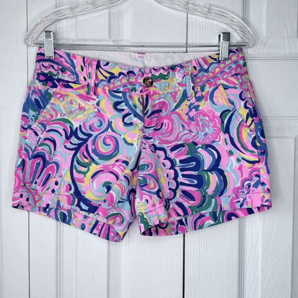 Lilly Pulitzer Callahan Shorts Psychedelic‎ Sunshine Pink Purple Swirl Size 0